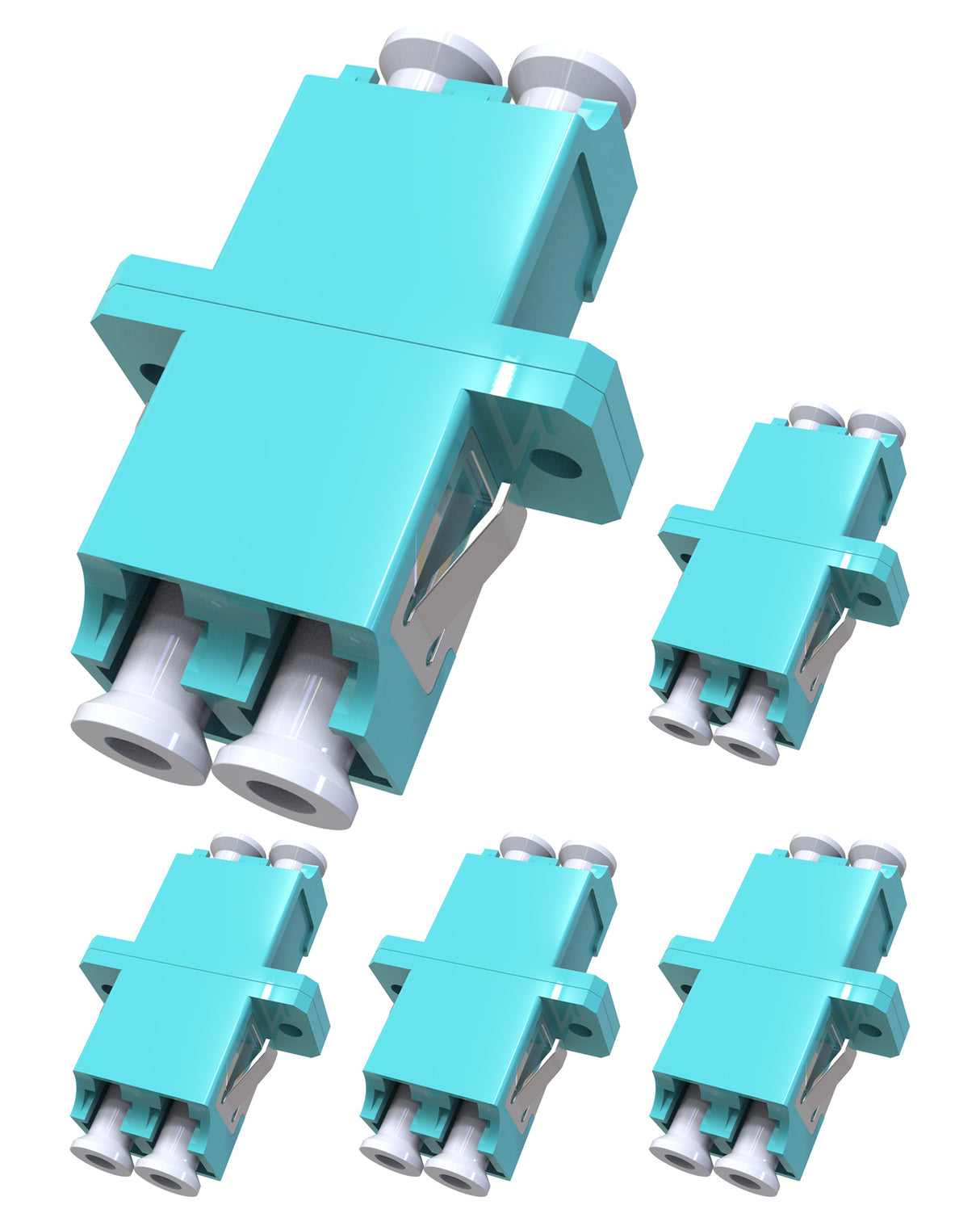 LC Fiber Optic Coupler, LC to LC Female Fiber Coupler, Duplex Fiber Optic Adapter for Fiber Optic Patch Panels Compatible Multimode Singlemode