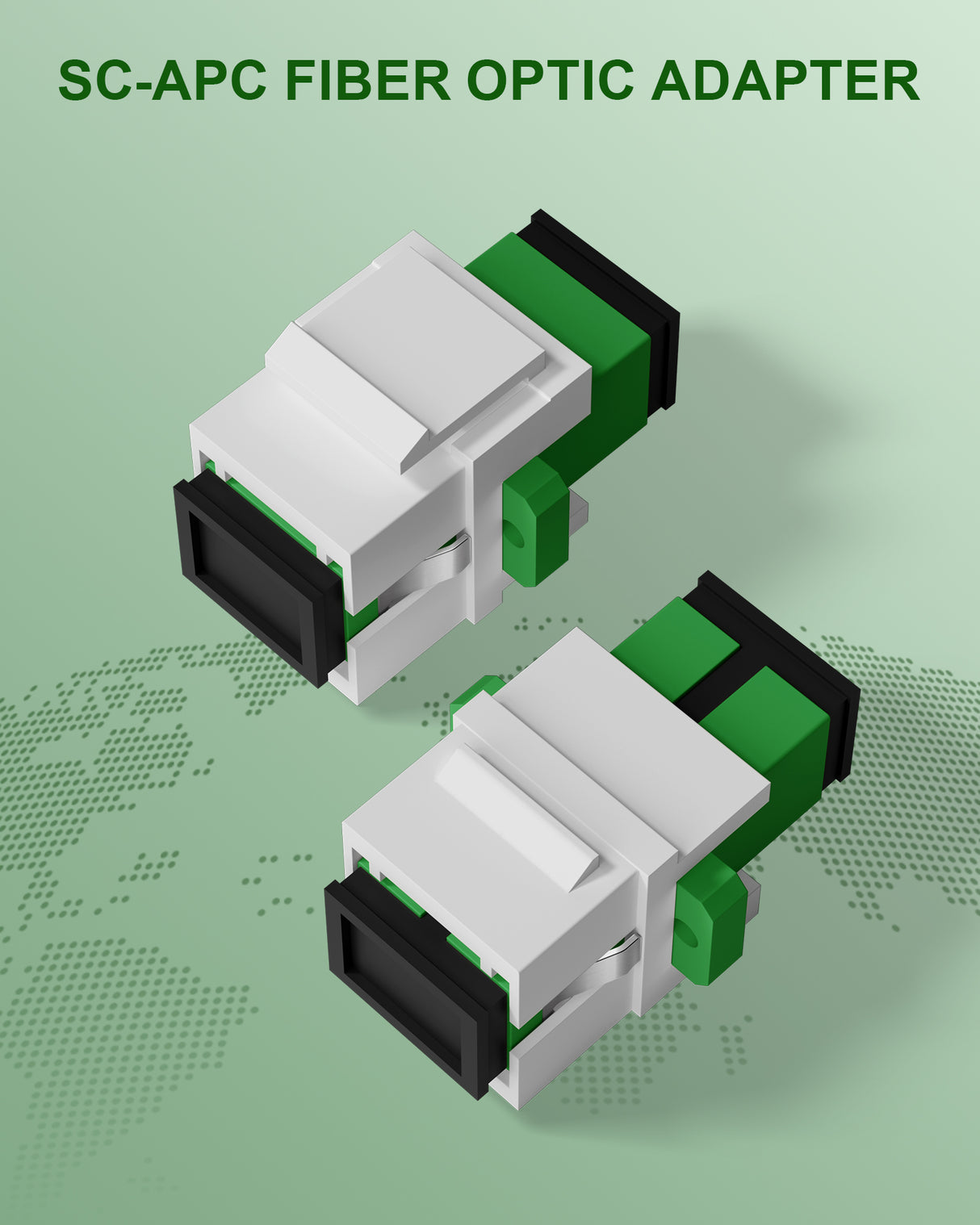 SC Fiber Optic Coupler Keystone Jack, Singlemode for Patch Panels and Wall Plates Fiber Optic Cable Adapter (Grass Green,Angled Physical Contact)