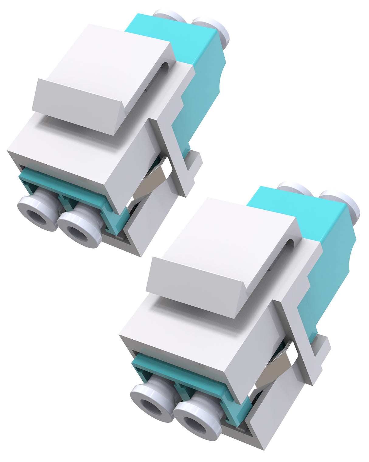 LC Fiber Optic Keystone Coupler Jack, UPC, Duplex OM3/OM4 Compatible, LC to LC Multimode Fiber Coupler, for Fiber Wall Plate, Surface Mount Boxes