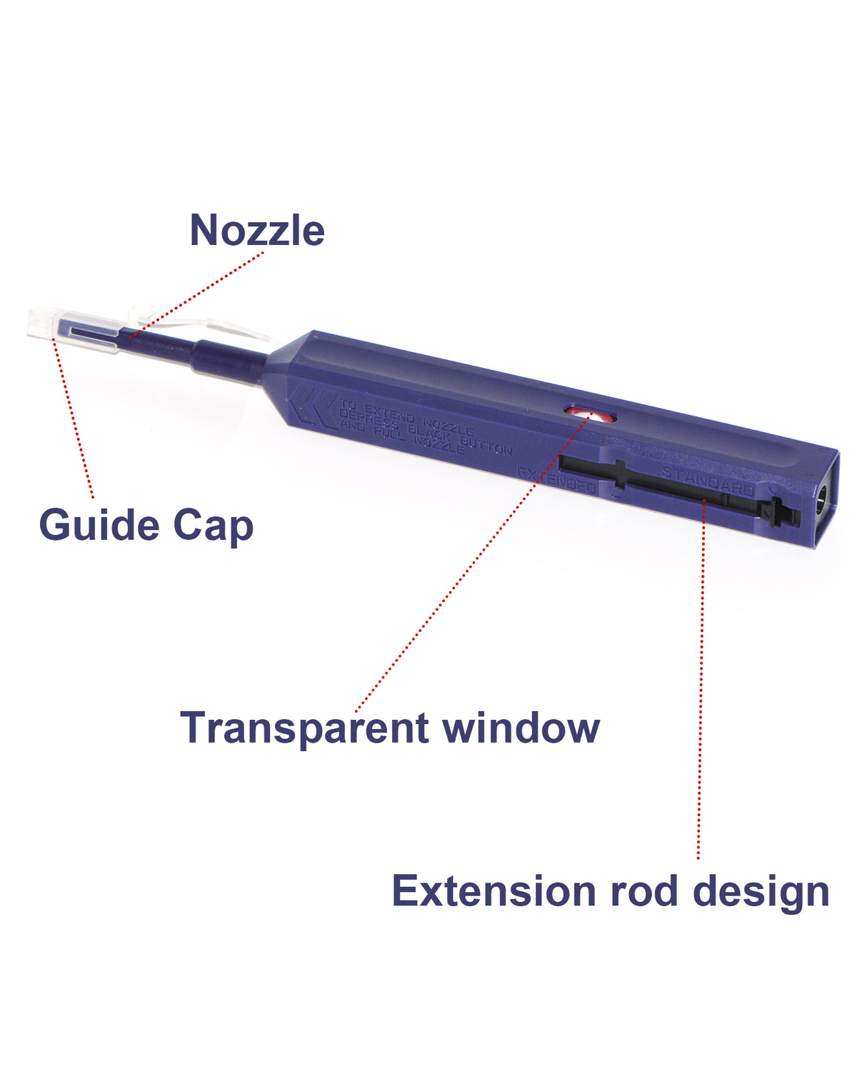 LC Fiber Cleaner, Fiber Optic Cleaning Pen LC/MU one click fiber optic cleaner with 800+ Cleans For 1.25mm Male/Female Optical Adapters