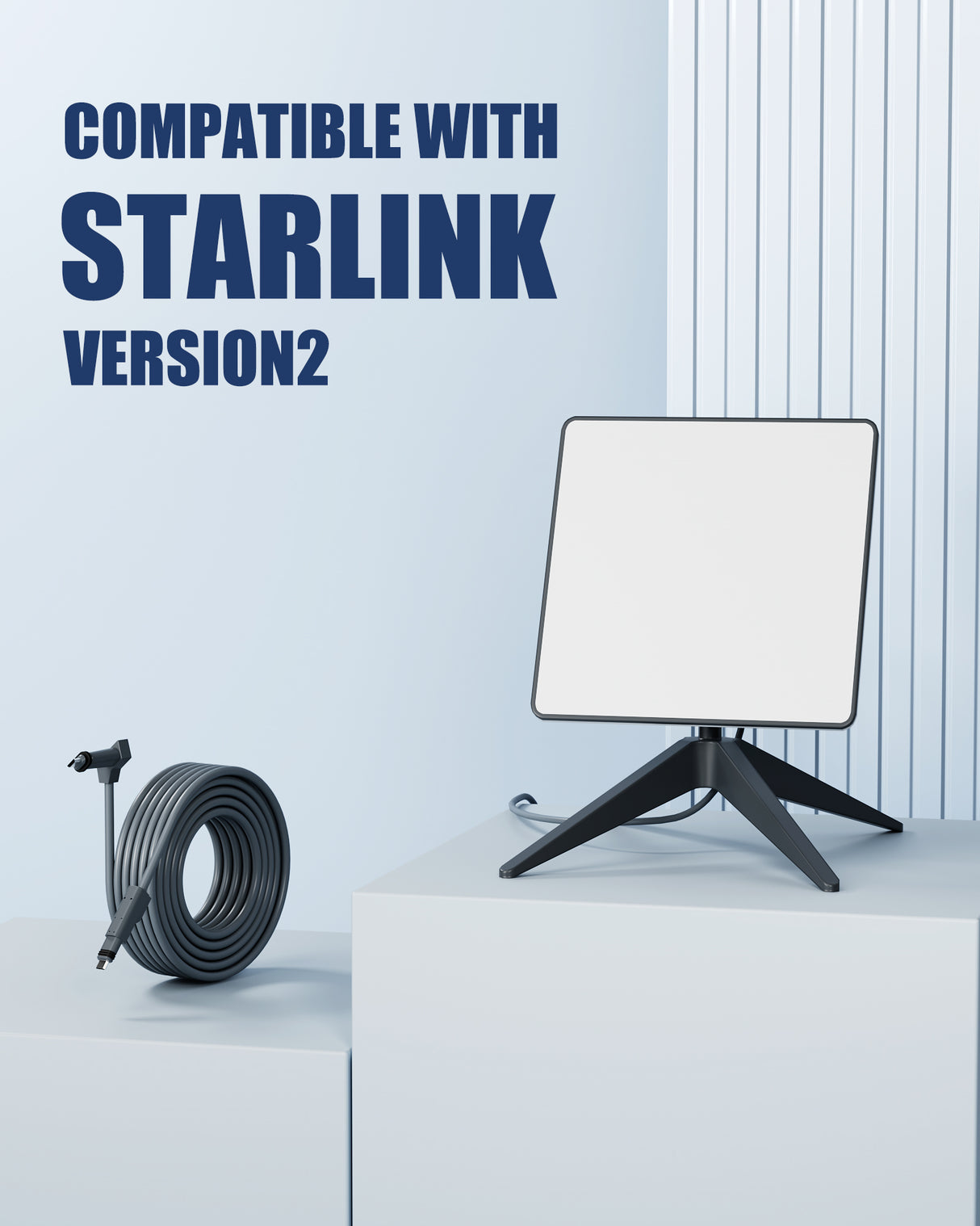 for Starlink Cable Gen 2, 35FT/50FT/65FT/100FT/150FT Compatible Replacement Cable, High Speed, Waterproof Grey for Starlink Gen2