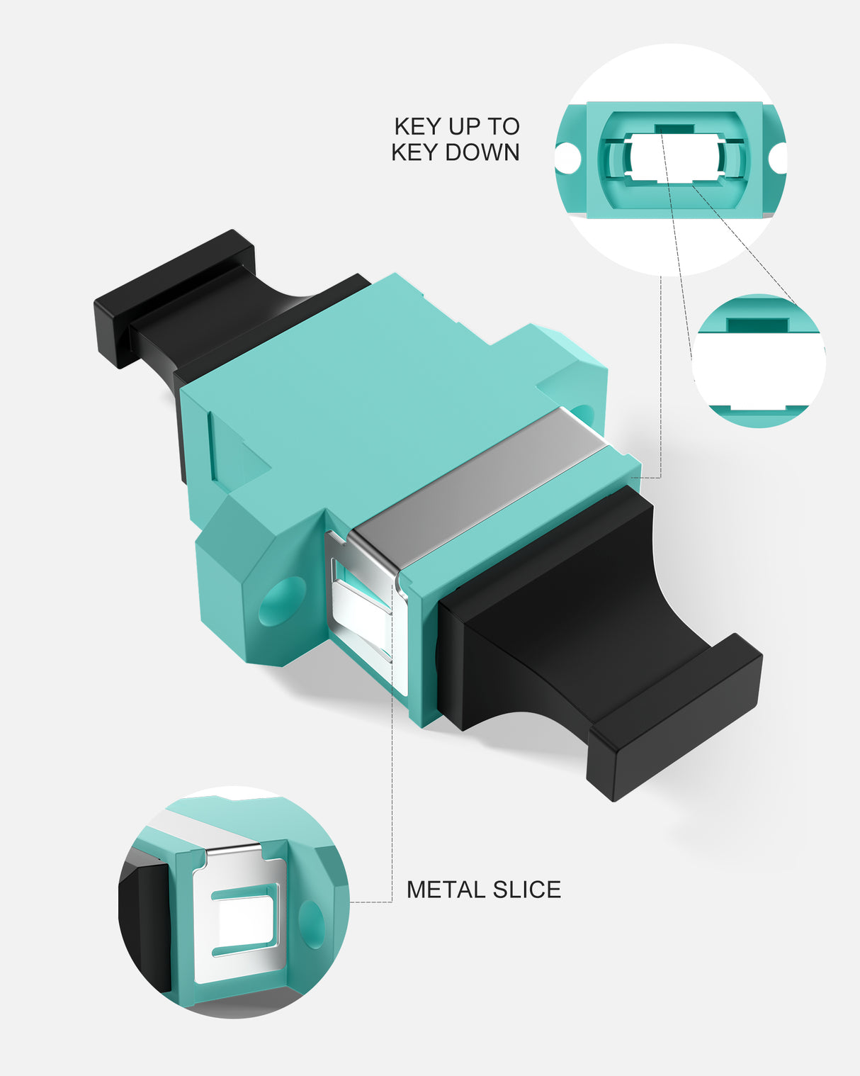 MPO to MPO Adapter MPO Fiber Optical Patch Cord Couplers MPO Cable Jumper Connector Adapter for Multi Mode Fiber OM3 40G 12/24 Cores MPO Fiber Connection -Aqua
