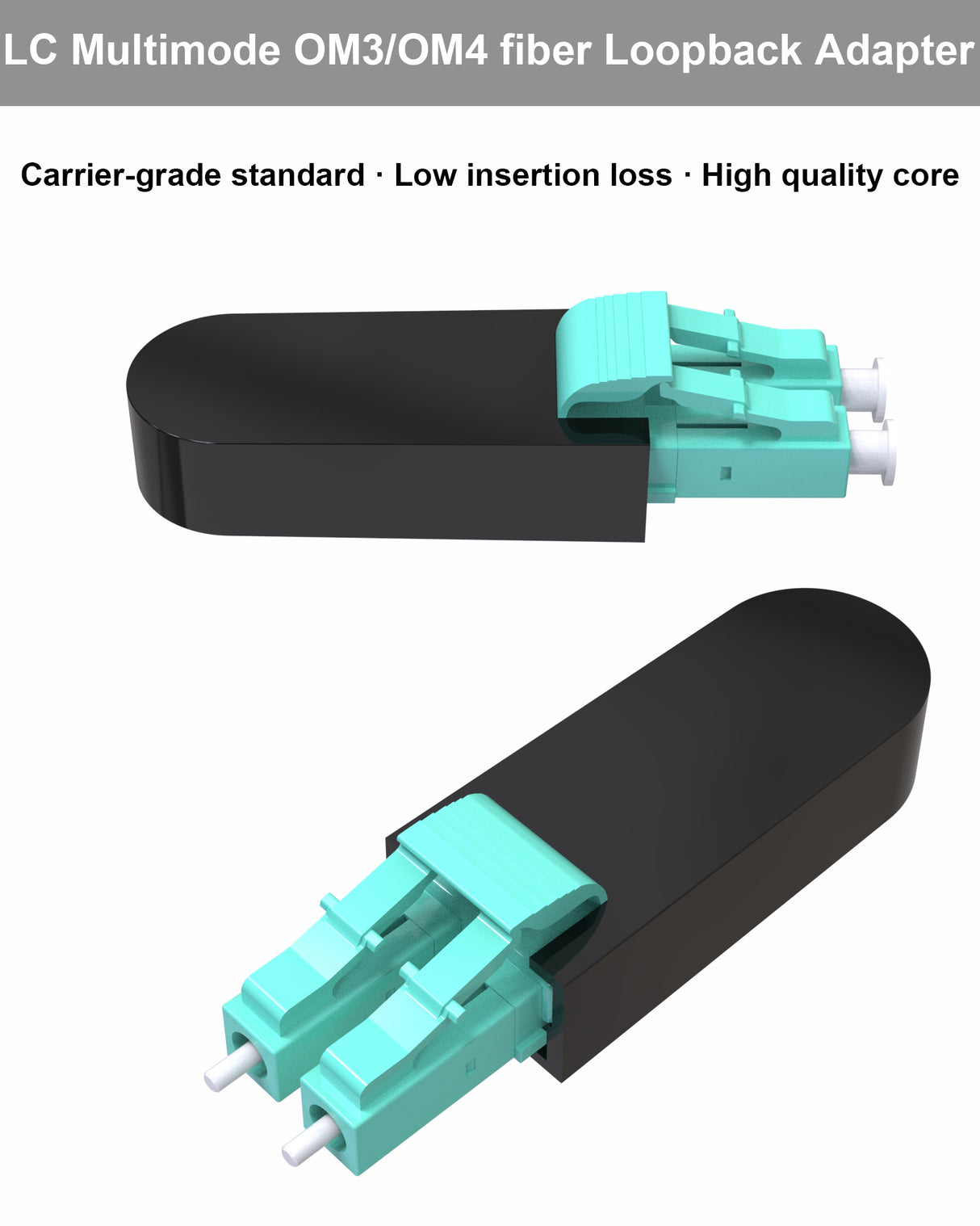 VANDESAIL LC Fiber Loopback, Fiber Optic Loopback Adapter Tester, Multimode Duplex OM3&OM4 50/125μm Fiber Optic Cable Test Plug for Testing Applications