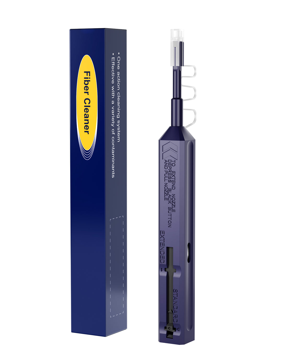 LC Fiber Cleaner, Fiber Optic Cleaning Pen LC/MU one click fiber optic cleaner with 800+ Cleans For 1.25mm Male/Female Optical Adapters