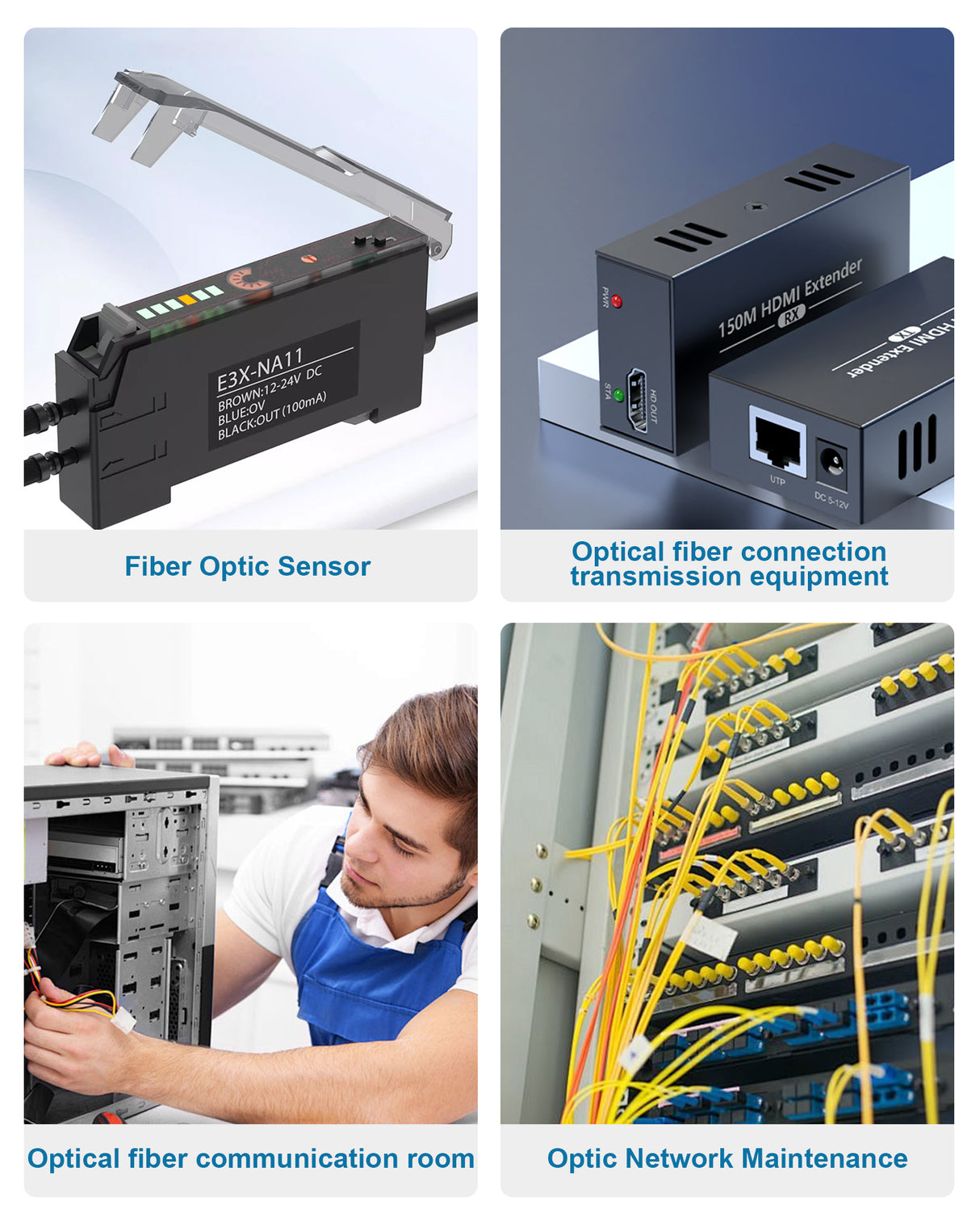 FC Male to LC Female Adapter, Single Mode Hybrid FC to LC Connector Simplex Fiber Optic Converter 9/125µm for Visual Fault Locator
