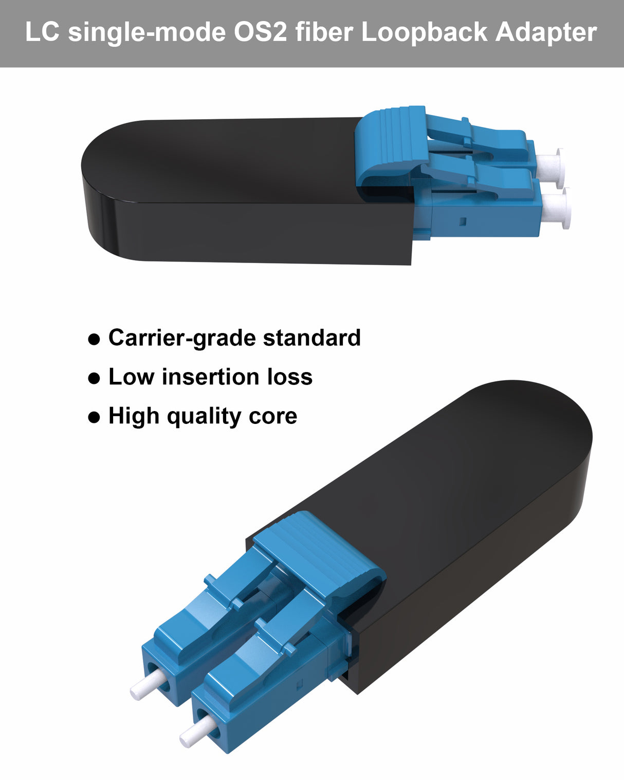 VANDESAIL LC Fiber Loopback Adapter, Duplex LC Connector Loopback Adapter/Test Plug, 9/125μm(OS2) Single-Mode LC-UPC Fiber Optical Cable Adapter Standard for Network Troubleshooting