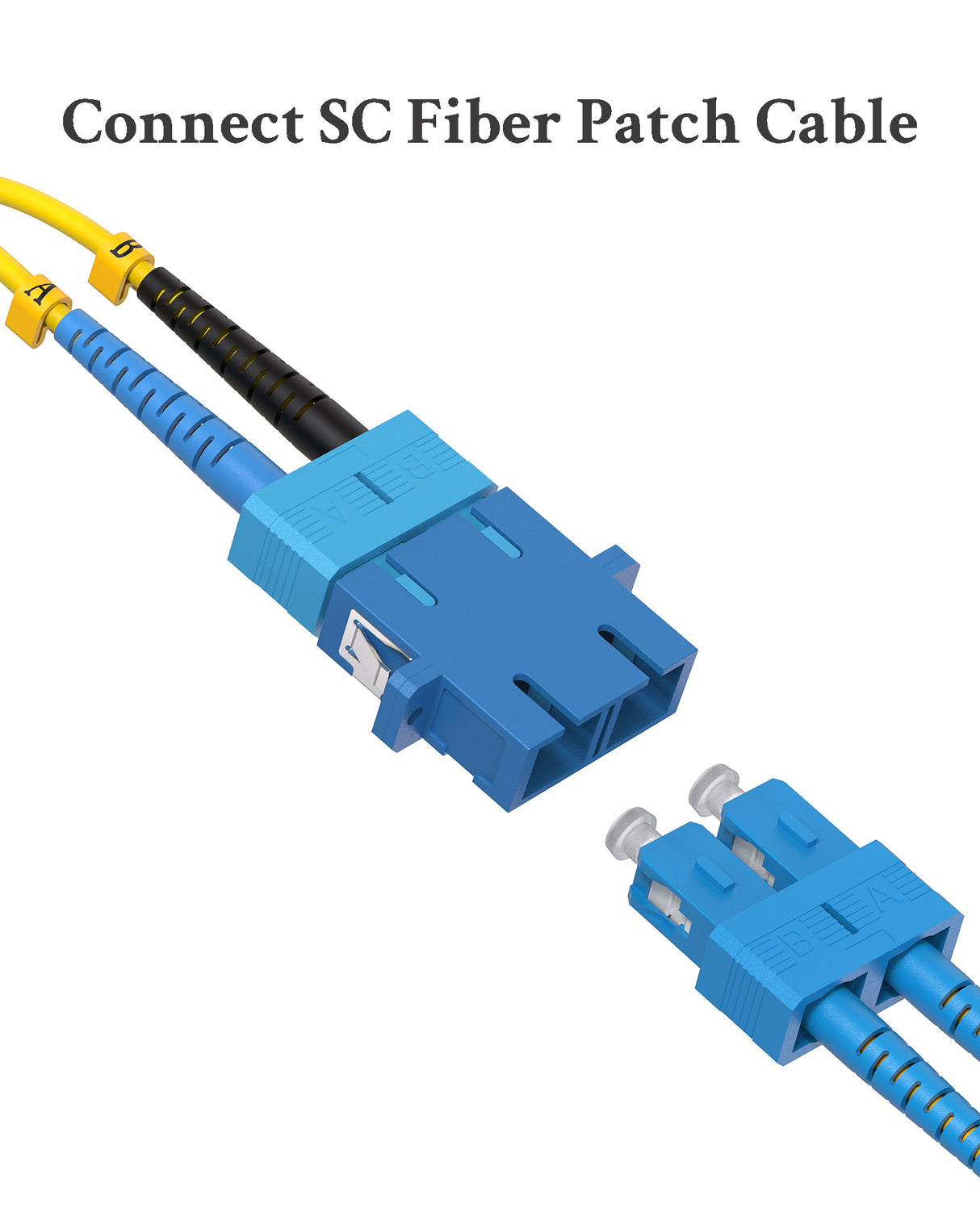 Fiber Optic Adapter Cable LC Male to SC Female, OS2/OS1 Duplex Singlemode 10GB 9/125µm Hybrid Adapter Converter Dongle for Fiber Optic Network