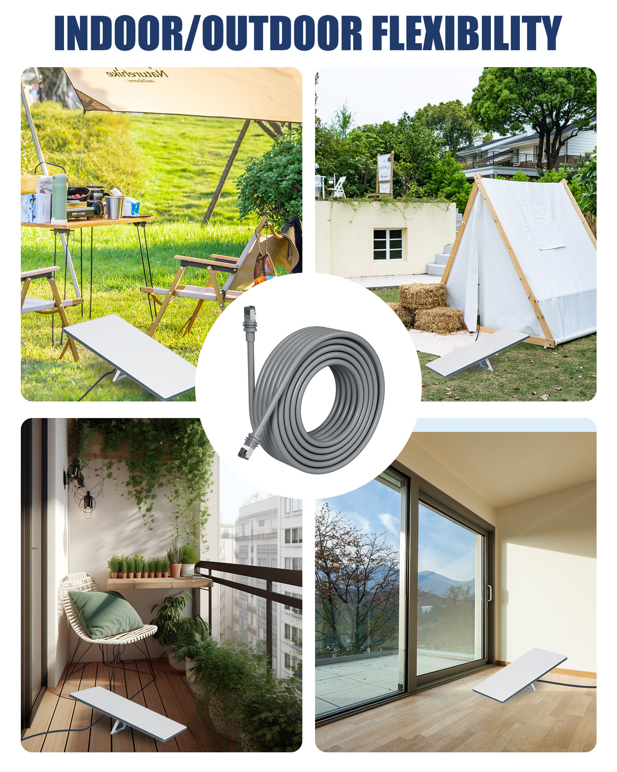 Fit for Starlink Gen 3 Cable, Compatible with Starlink Mini Replacement Cable, Including 75FT/100FT/125FT/150FT/200FT/ High Speed Waterproof Grey for Starlink Gen3