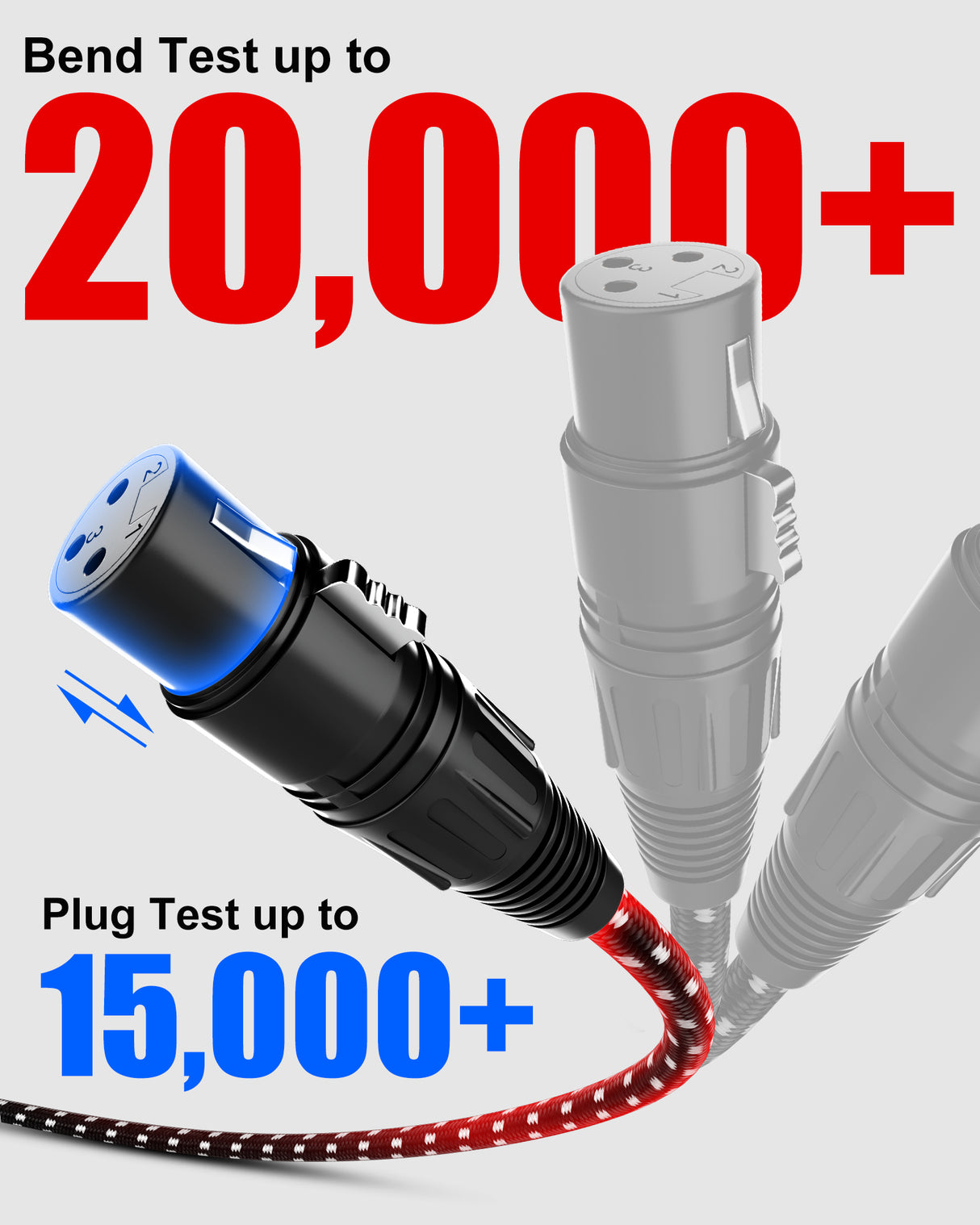 XLR Cable, VANDESAIL Microphone Cable, XLR Male to Female Balanced Microphone Cord 3 pin, mic Cord Oxygen-Free Copper (OFC) Nylon Braided