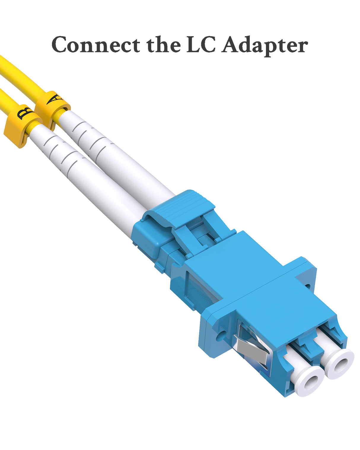 Fiber Optic Adapter Cable LC Male to SC Female, OS2/OS1 Duplex Singlemode 10GB 9/125µm Hybrid Adapter Converter Dongle for Fiber Optic Network