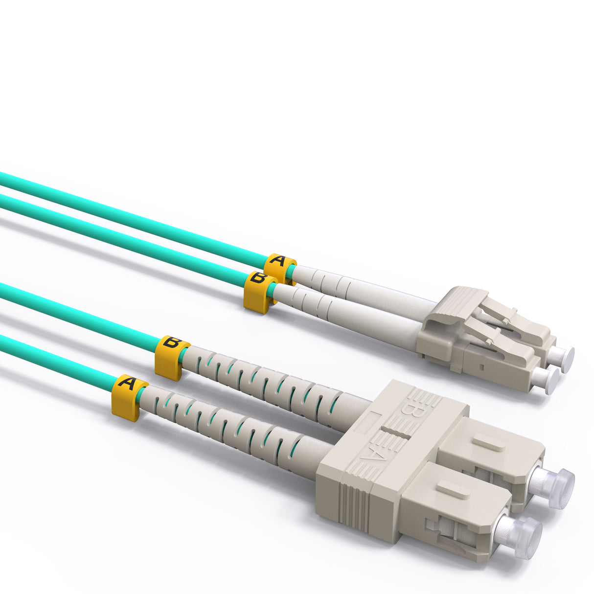VANDESAIL OM3 LC to SC Fiber Patch Cable, MultiMode 10G/40G Duplex MM Fiber Jumper 50/125µm