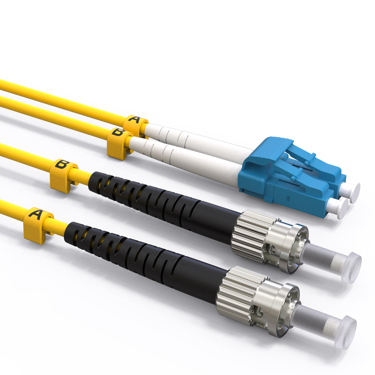 VANDESAIL OS2 LC to ST Single Mode Fiber Patch Cables, Options 1m~153m, Optic Cable 10G SMF LSZH Duplex 9/125μm OD 3.0mm