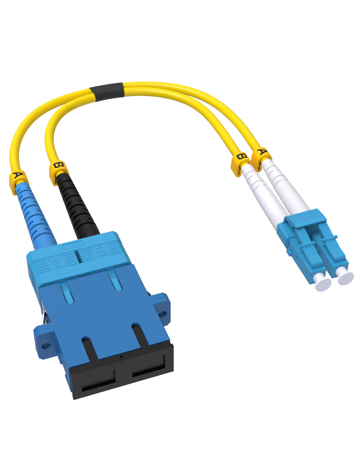 Fiber Optic Adapter Cable LC Male to SC Female, OS2/OS1 Duplex Singlemode 10GB 9/125µm Hybrid Adapter Converter Dongle for Fiber Optic Network