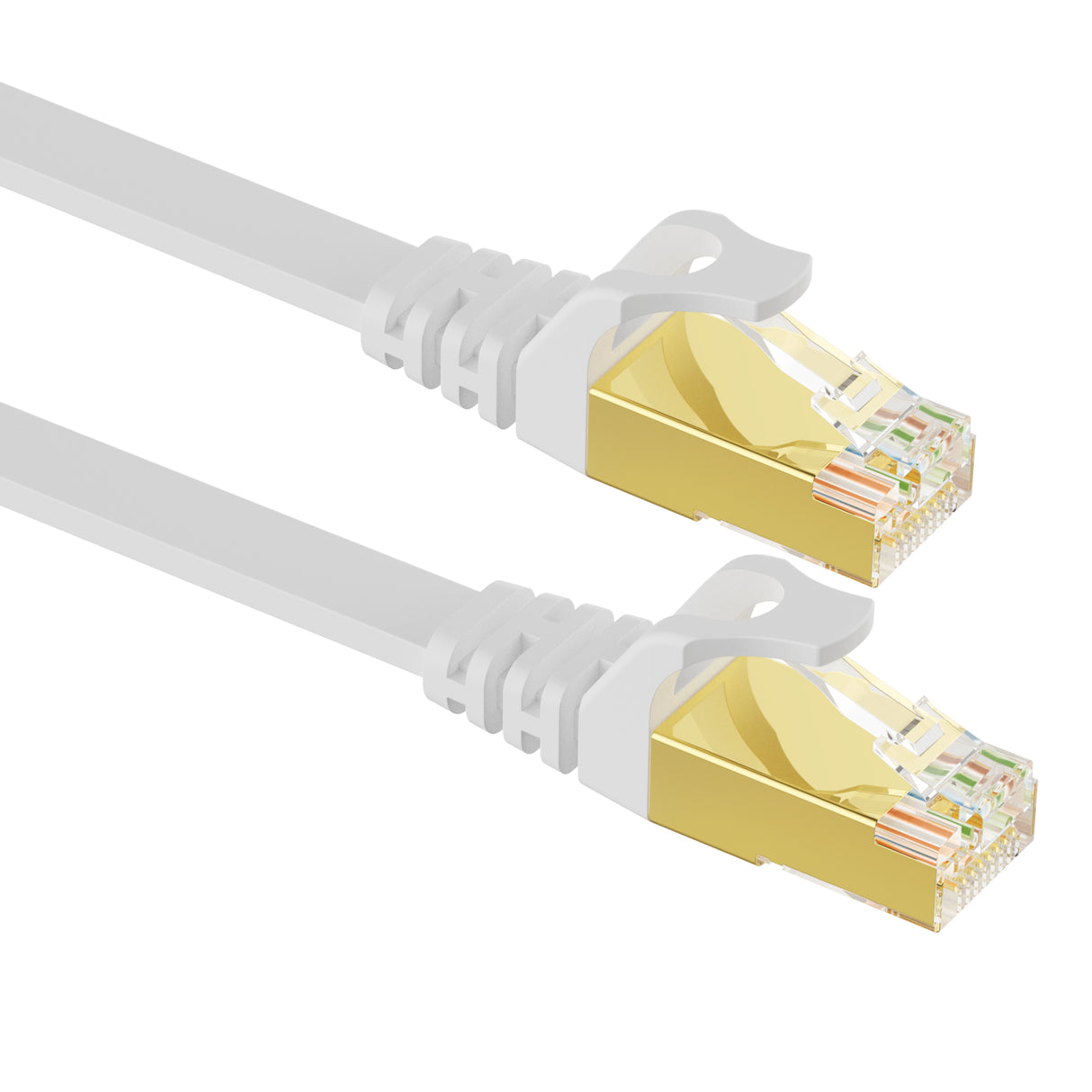 Cat 7 Ethernet Cable, VANDESAIL Flat LAN Cables with RJ45 for Router, Modem, Gaming, Xbox (White)