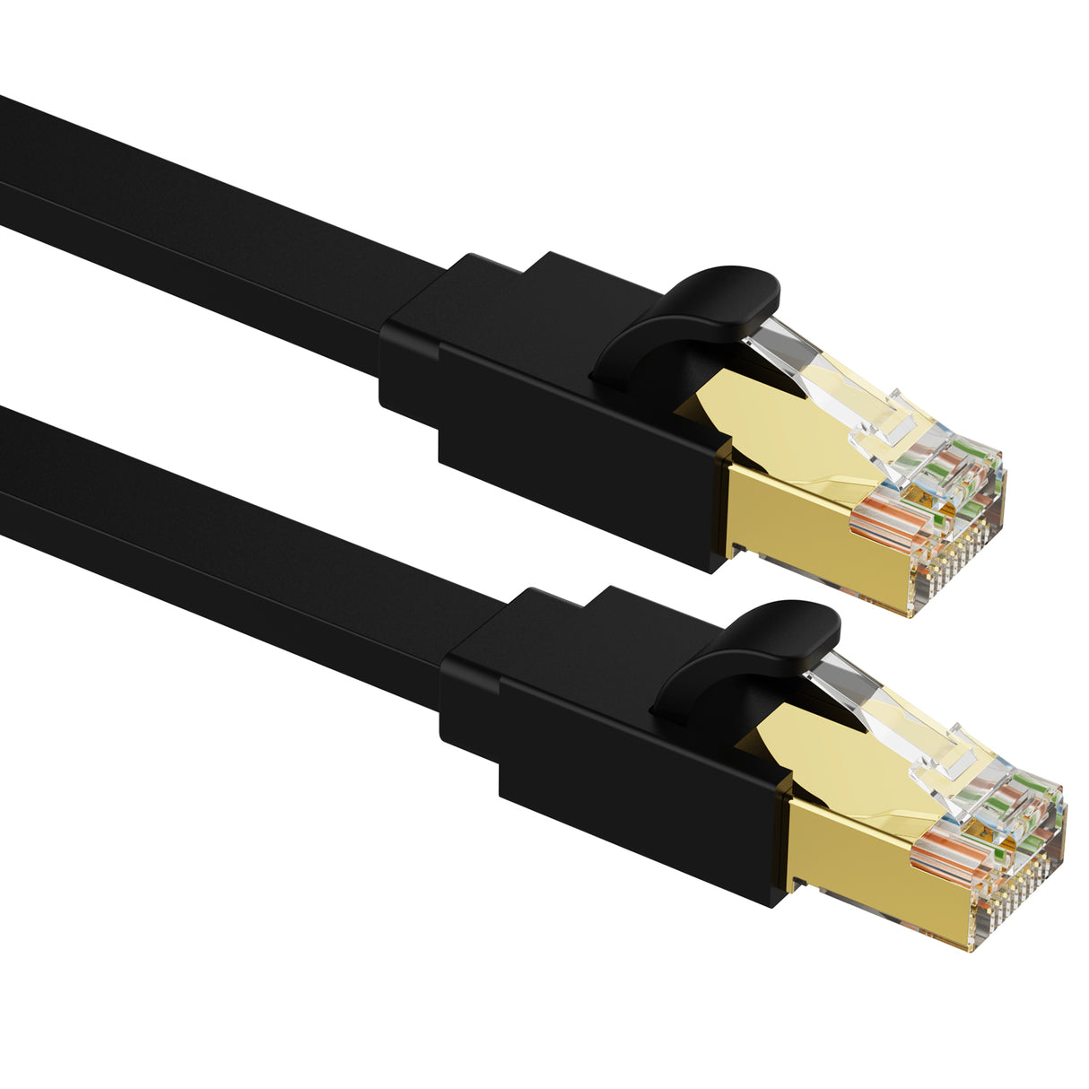 VANDESAIL Cat 8 Ethernet Cable Flat, 40Gbps with RJ45 Gold Plated Connector SFTP, High Speed Gaming LAN Patch Cable