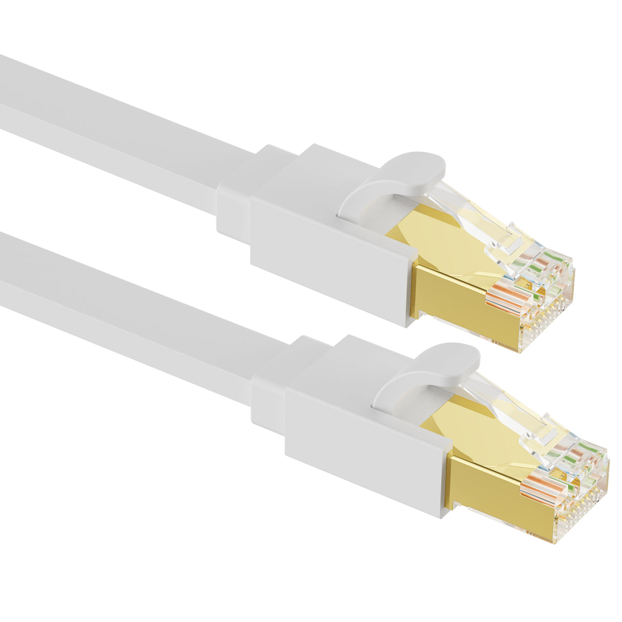 Vandesail Ethernet Cable Cat 8 Network Internet Cable Flat, LAN Cord POE with RJ45 Connector for Modems, Routers, Switches, Gaming, Network Adapters, PS5, PS4, PC, Laptop, Desktop  (White)