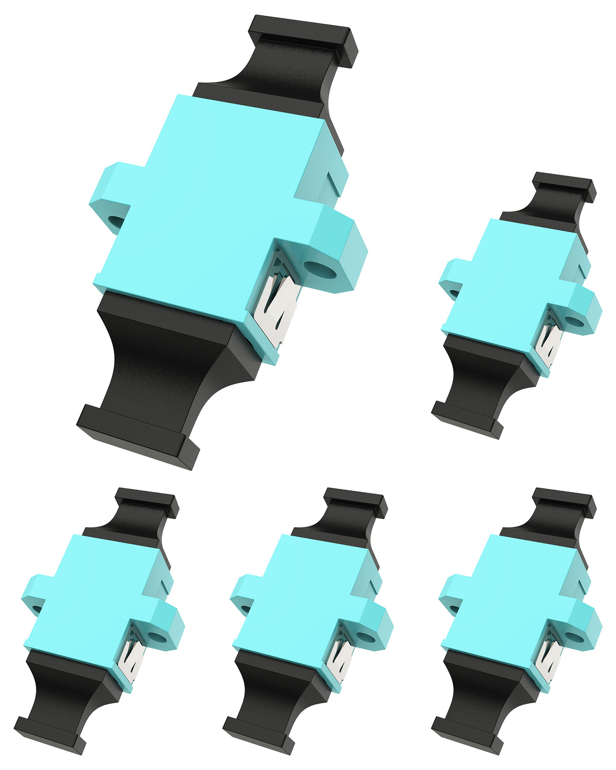 MPO to MPO Adapter MPO Fiber Optical Patch Cord Couplers MPO Cable Jumper Connector Adapter for Multi Mode Fiber OM3 40G 12/24 Cores MPO Fiber Connection -Aqua