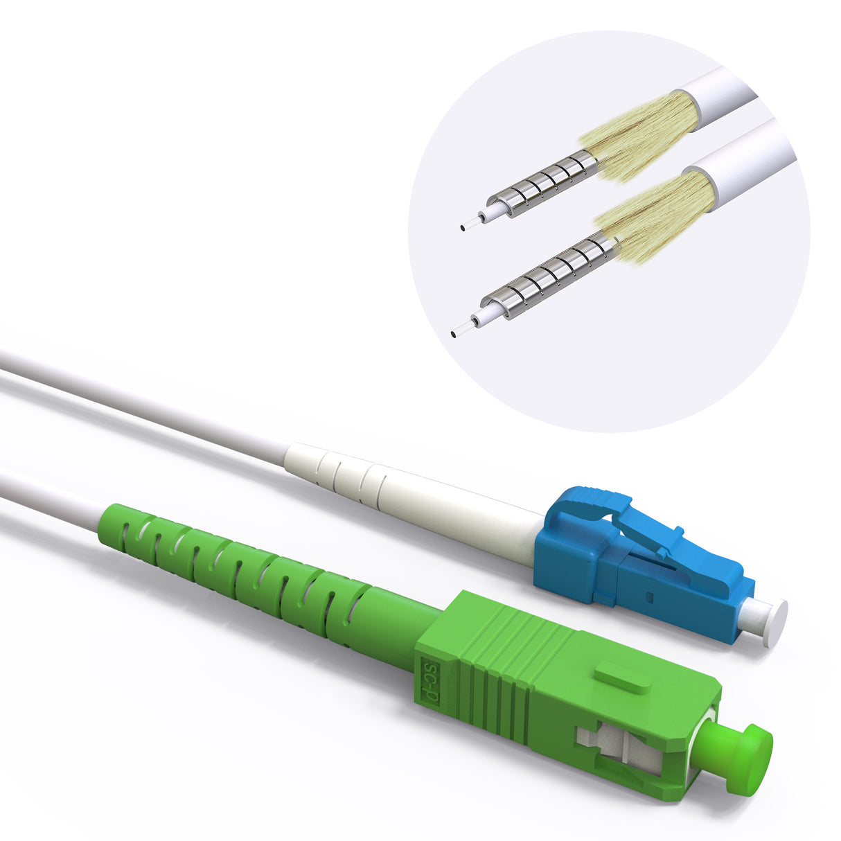 VANDESAIL OS2 LC-UPC to SC-APC Armored Fiber Patch Cable Single Mode Fiber
