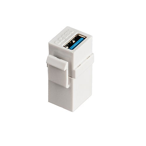 MACTISICAL USB 3.0 Keystone Jack Inserts, 5pcs USB to USB Adapters Female to Female Connector White - vandesail
