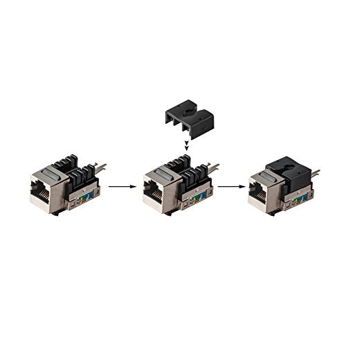 CAT6 Snap-in Shielded Keystone Jack, MACTISICAL RJ45 Cat 6 Ethernet Module Thunder-Proof in-Line Couplers - vandesail