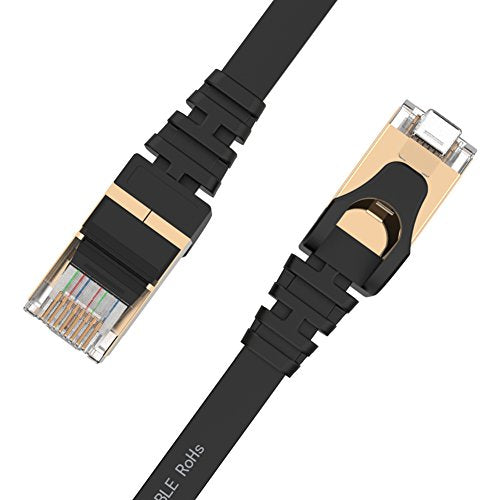 Ethernet Cable, VANDESAIL CAT7 Network Cable RJ45 High Speed STP LAN Cord Gold Plated Lead (6.5ft, Black-3pack) - vandesail
