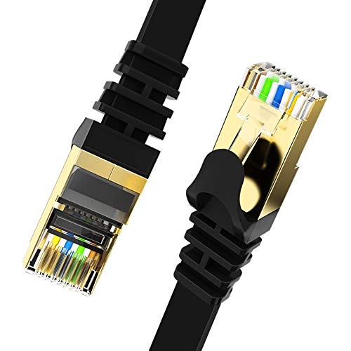 Ethernet Cable, VANDESAIL 2 Pack CAT 7 High Speed Internet LAN Cable (Black + White, 10ft) - vandesail