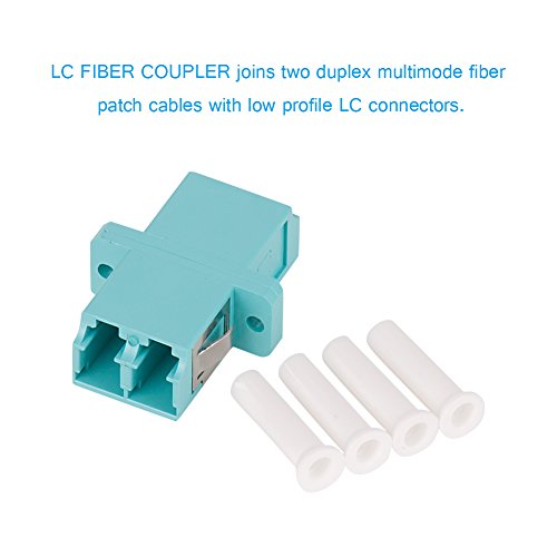 VANDESAIL Fiber Optic Adapter, LC to LC Duplex Multimode Fiber Optic Cable Adapter Coupler OM1 OM2 OM3 OM4