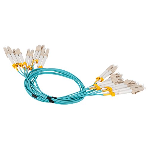 Fiber Patch Cable, VANDESAIL 10G Gigabit Fiber Optic Cables with LC to LC Multimode OM3 Duplex 50/125 OFNP (0.5M, OM4 LC/LC Multimode, 5 Pack) - vandesail