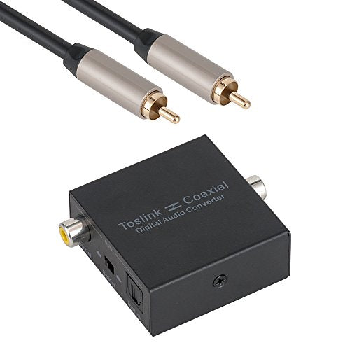 VANDESAIL Optical to Coaxial Converter Bi-directional Coax Digital Audio Converter