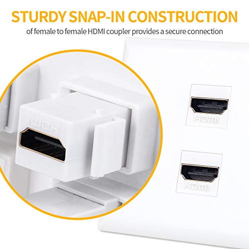 HDMI Keystone Jack, MOERISICAL 10 Pack HDMI Keystone Insert Female to Female Coupler Adapter - vandesail