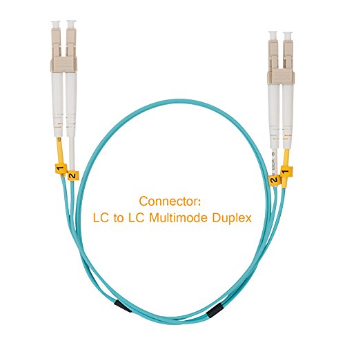 Fiber Patch Cable, VANDESAIL 10G Gigabit Fiber Optic Cables with LC to LC Multimode OM3 Duplex 50/125 OFNP (0.5M, OM4 LC/LC Multimode, 5 Pack) - vandesail