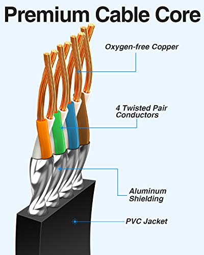 Ethernet Cable, VANDESAIL CAT7 Network Cable RJ45 High Speed STP LAN Cord (33ft, Black-1pack) - vandesail
