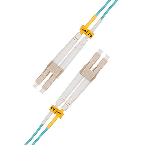 Fiber Patch Cable, VANDESAIL 10G Gigabit Fiber Optic Cables with LC to LC Multimode OM3 Duplex 50/125 OFNP (0.5M, OM4 LC/LC Multimode, 5 Pack) - vandesail