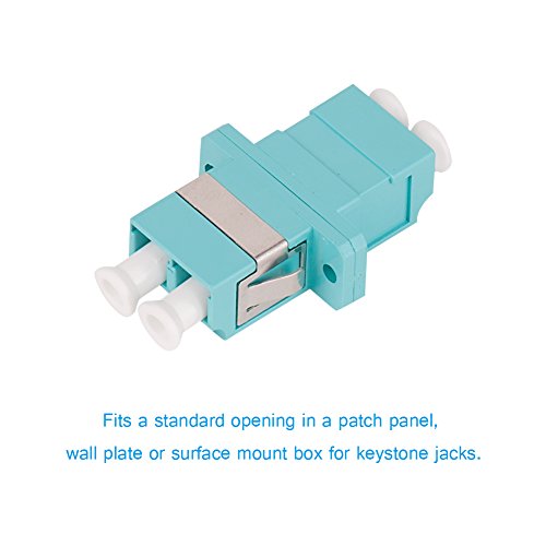 VANDESAIL Fiber Optic Adapter, LC to LC Duplex Multimode Fiber Optic Cable Adapter Coupler OM1 OM2 OM3 OM4