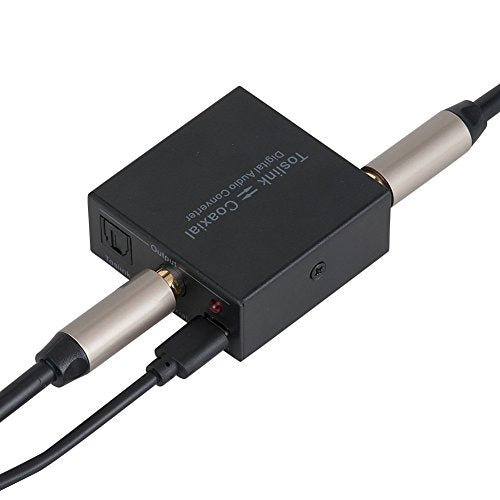 VANDESAIL Optical to Coaxial Converter Bi-directional Coax Digital Audio Converter