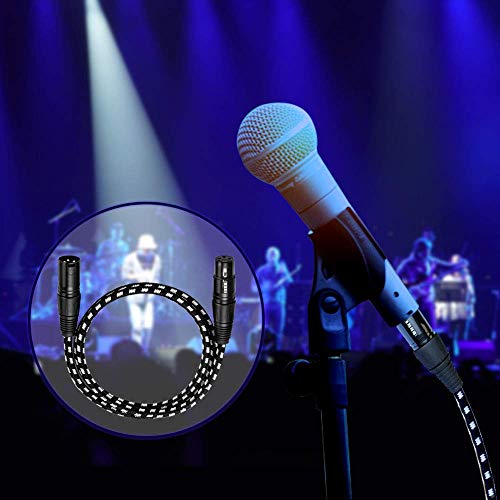 XLR Cable, VANDESAIL 50ft Microphone Cable, XLR Male to Female Balanced Microphone Cord 3 pin, 50 feet Short mic Cord, Speakers and Pro Devices Cable - vandesail