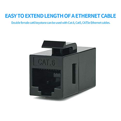 RJ45 Coupler, VANDESAIL Keystone Jack, Keystone Cat6 Coupler Female to Female, Connector (20Pack, Extender) - vandesail