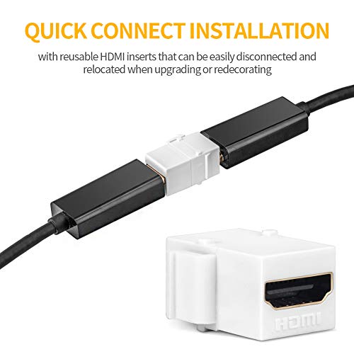 HDMI Keystone Jack, MOERISICAL 10 Pack HDMI Keystone Insert Female to Female Coupler Adapter - vandesail