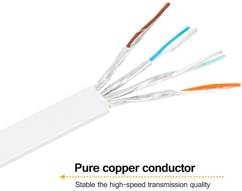 CAT 7 Ethernet Cable, 16ft VANDESAIL RJ45 High Speed Network Cable STP Gigabit (5m/ 16ft, White) - vandesail