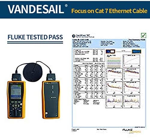 Ethernet Cable, VANDESAIL CAT7 Network Cable RJ45 High Speed STP LAN Cord Gigabit 10/100/1000Mbit/s Gold Plated Lead (2m/ 6.5ft, Black-2pack) - vandesail