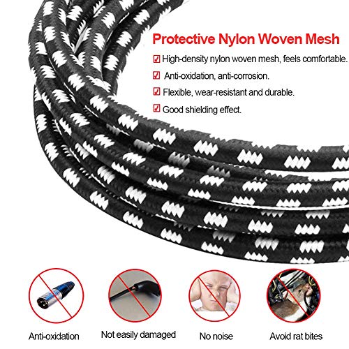 XLR Cable, VANDESAIL 6 ft XLR Male to Female Balanced Microphone Cord 3 PIN, 6ft Short Mic Cord Compatible with Shure SM Microphone, Behringer, Speaker Systems, Radio Station and More(1 Pack) - vandesail