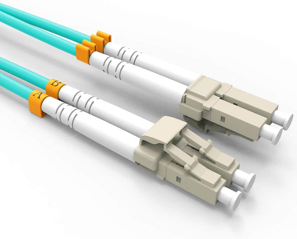 Fiber Patch Cable, VANDESAIL 10G Gigabit Fiber Optic Cables with LC to LC Multimode OM3 Duplex 50/125 OFNP 5Pack - vandesail