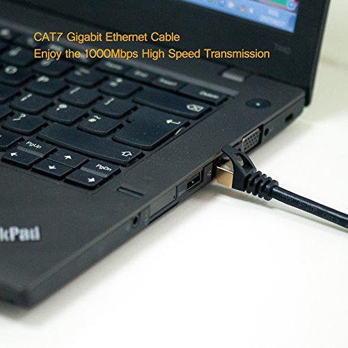 Vandesail CAT7 LAN Network Cable (1m/3ft, Round Black-1pack)