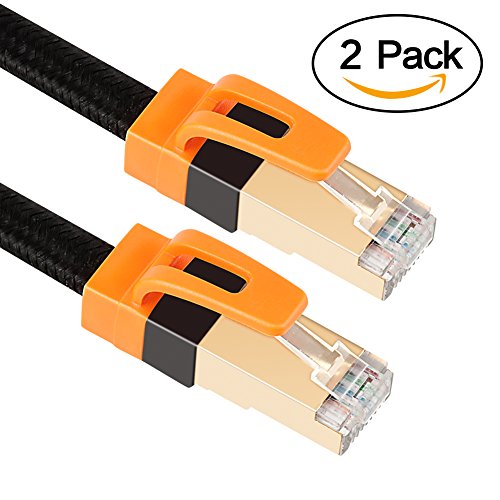 VANDESAIL 2-Pack CAT7 LAN Network Cable (1m/ 3ft)
