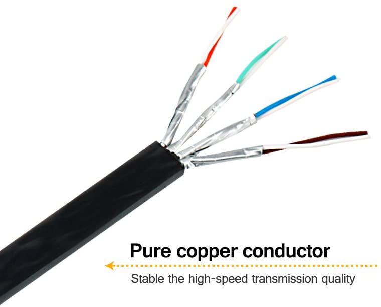 Ethernet Cable 15 ft, Vandesail CAT7 LAN Network Cable RJ45 High Speed Gold Plated Lead for Switch/Router/Modem (5m/15ft, Black) - vandesail