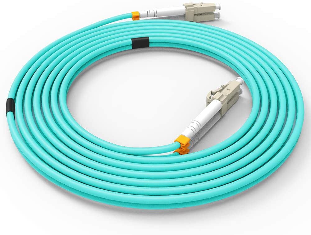 Fiber Patch Cable, VANDESAIL 10G Gigabit Fiber Optic Cables with LC to LC Multimode OM3 Duplex 50/125 OFNP 5Pack - vandesail