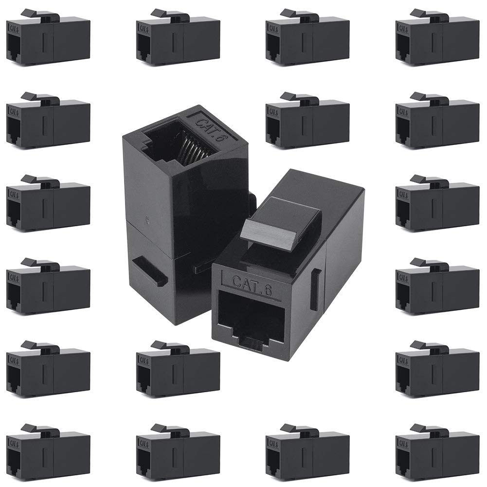 RJ45 Coupler, VANDESAIL Keystone Jack, Keystone Cat6 Coupler Female to Female, Connector (20Pack, Extender) - vandesail
