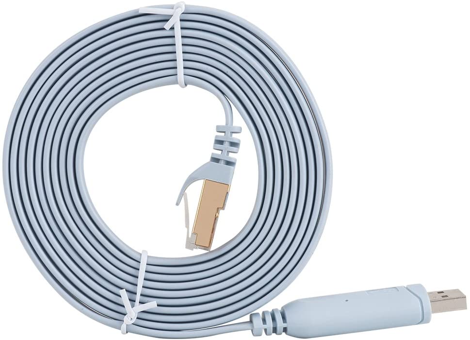 VANDESAIL 8ft USB to RJ45 FTDI Chip RS232 Console Cable for Routers/AP Router/Switch/Windows 7, 8 (2.4m/8ft, Blue) - vandesail
