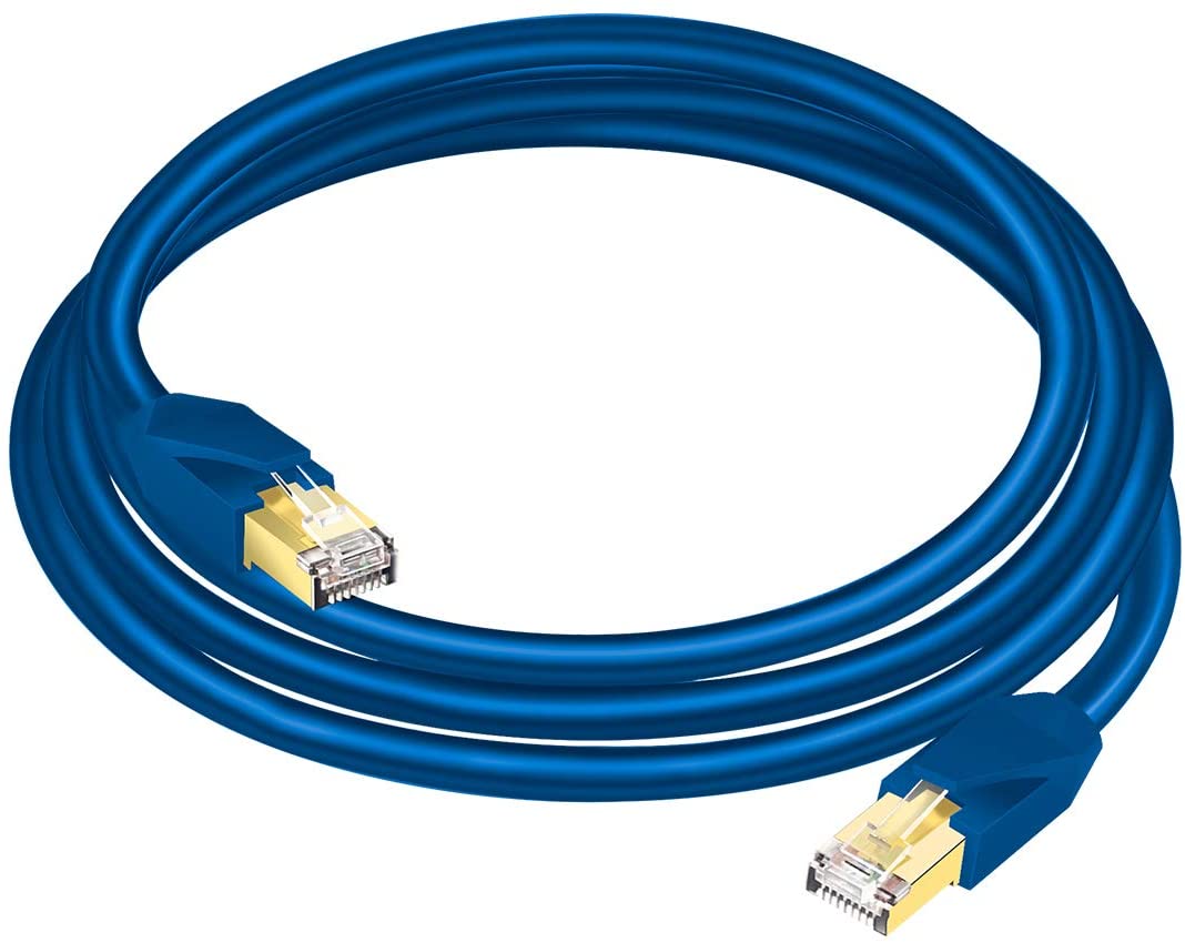 CAT 8 Ethernet Cable Vandesail Internet Cable with RJ45 Connector, Outdoor&Indoor for Network Switches, Routers, Gaming, Modems, Network Adapters, PS5, PS4, PC, Laptop, Desktop (Blue) - vandesail