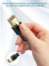 Vandesail CAT7 Shielded Ethernet Cable (3ft Nylon Braided)